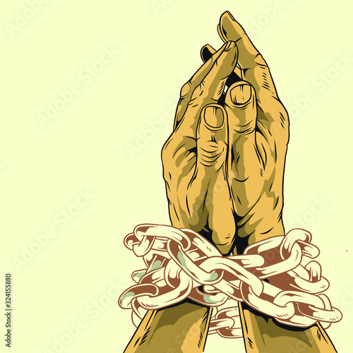 Hand with handcuff illustration