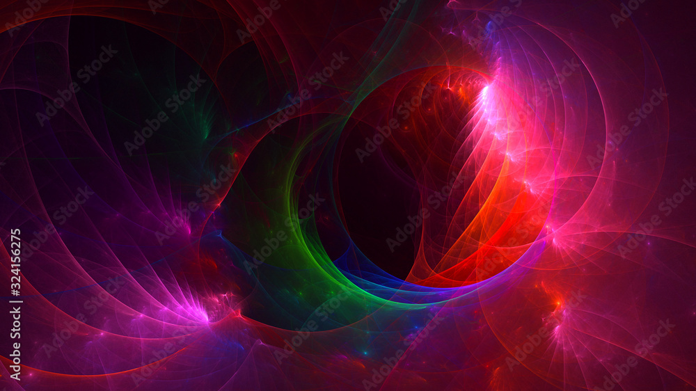 3D rendering abstract red fractal light background 3D rendering abstract red fractal light background