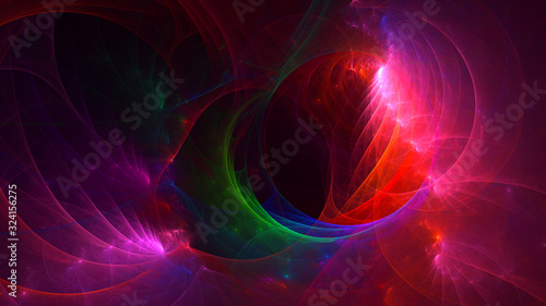 3D rendering abstract red fractal light background