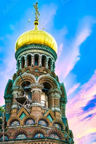 Cathedral of the Savior on Spilled Blood. Close-Up. Saint Petersburg. Russia.