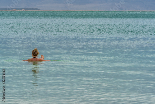 Holiday makers at the Dead sea resort, Israel © yorgen67