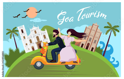 goa tourism vector design collage