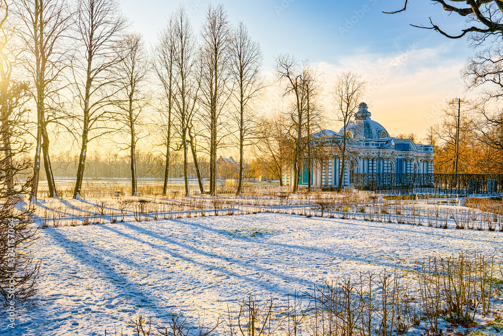 Grotto Pavilion in Tsarskoye Selo (Pushkin) suburb of Saint Petersburg. Russia.