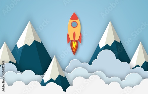 Leinwand Poster Rocket for startup business project