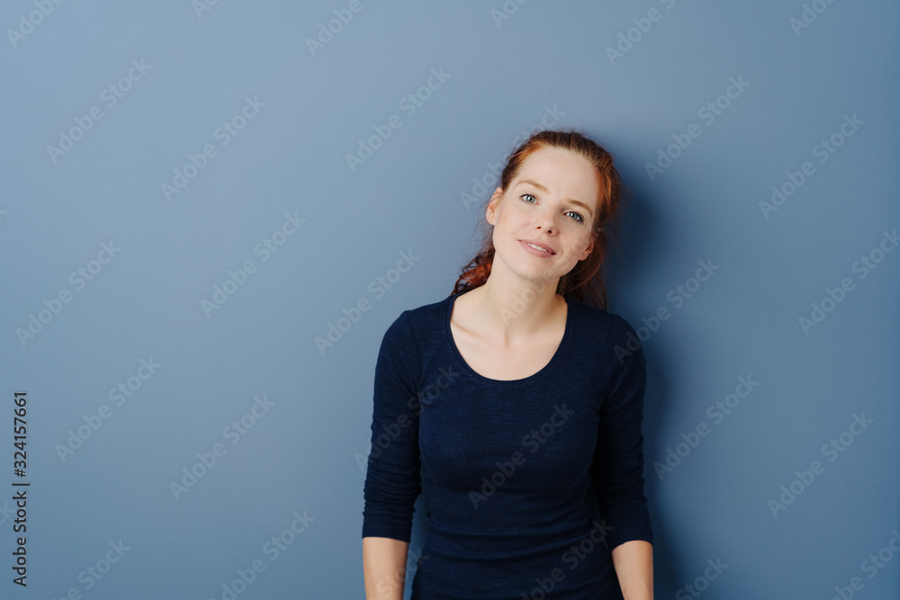 Serious intense young redhead woman Serious intense young redhead woman
