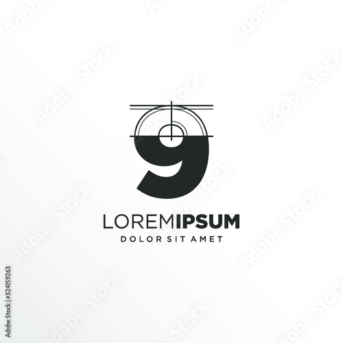 Number 9 Logo Design with Architecture Element