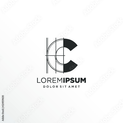 Letter C Logo Design with Architecture Element