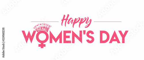 8 march Happy Women's Day Typography Text. Vector Illustration © Redshinestudio