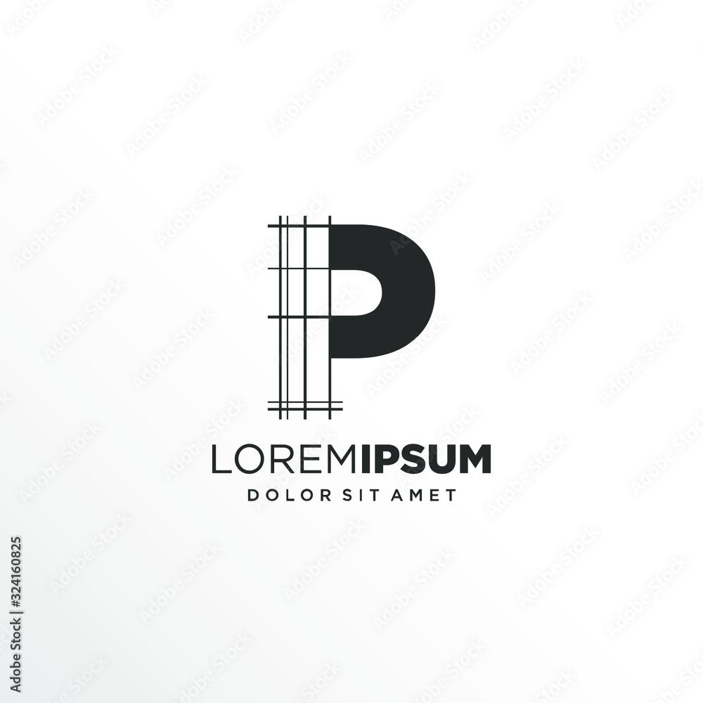 Letter P Logo Design with Architecture Element Stock Vector | Adobe Stock