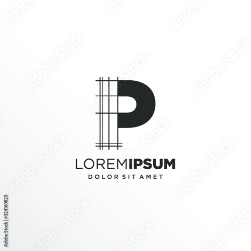 Letter P Logo Design with Architecture Element