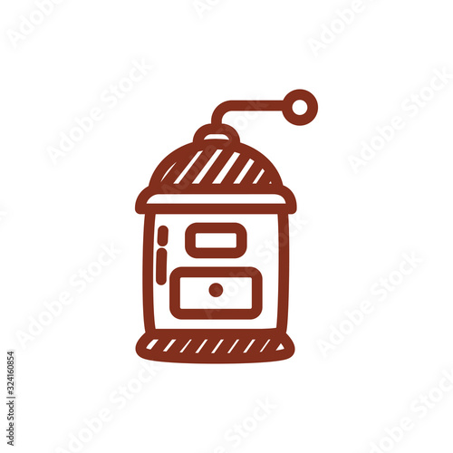 coffee toast machine line style icon