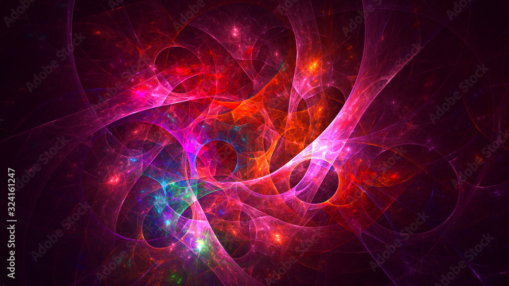 3D rendering abstract red fractal light background 3D rendering abstract red fractal light background