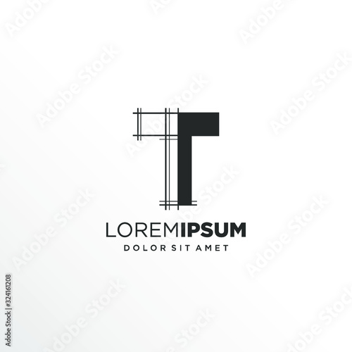Letter T Logo Design with Architecture Element photo