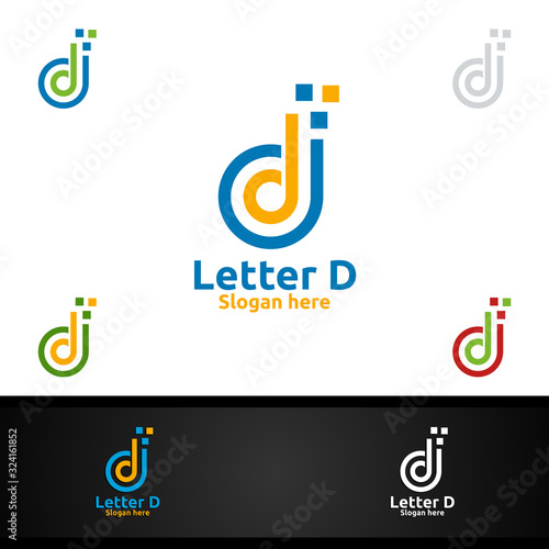 Letter D for Digital Vector Logo, Marketing, Financial, Advisor or Invest Design Icon photo