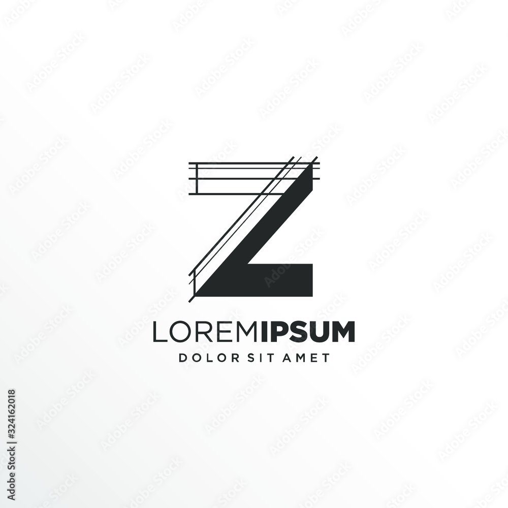 Letter Z Logo Design with Architecture Element Letter Z Logo Design with Architecture Element