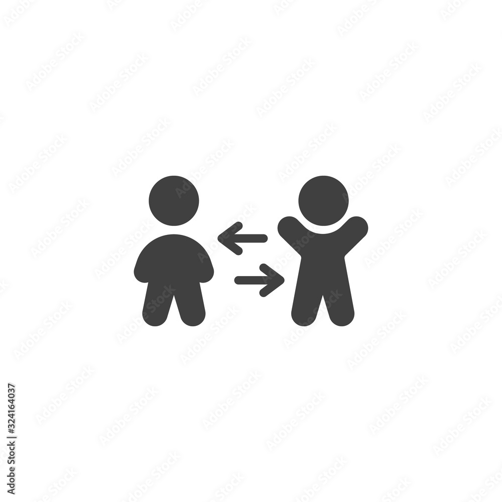 People exchange vector icon. filled flat sign for mobile concept and web design. Two man and arrows glyph icon. Symbol, logo illustration. Vector graphics People exchange vector icon. filled flat sign for mobile concept and web design. Two man and arrows glyph icon. Symbol, logo illustration. Vector graphics
