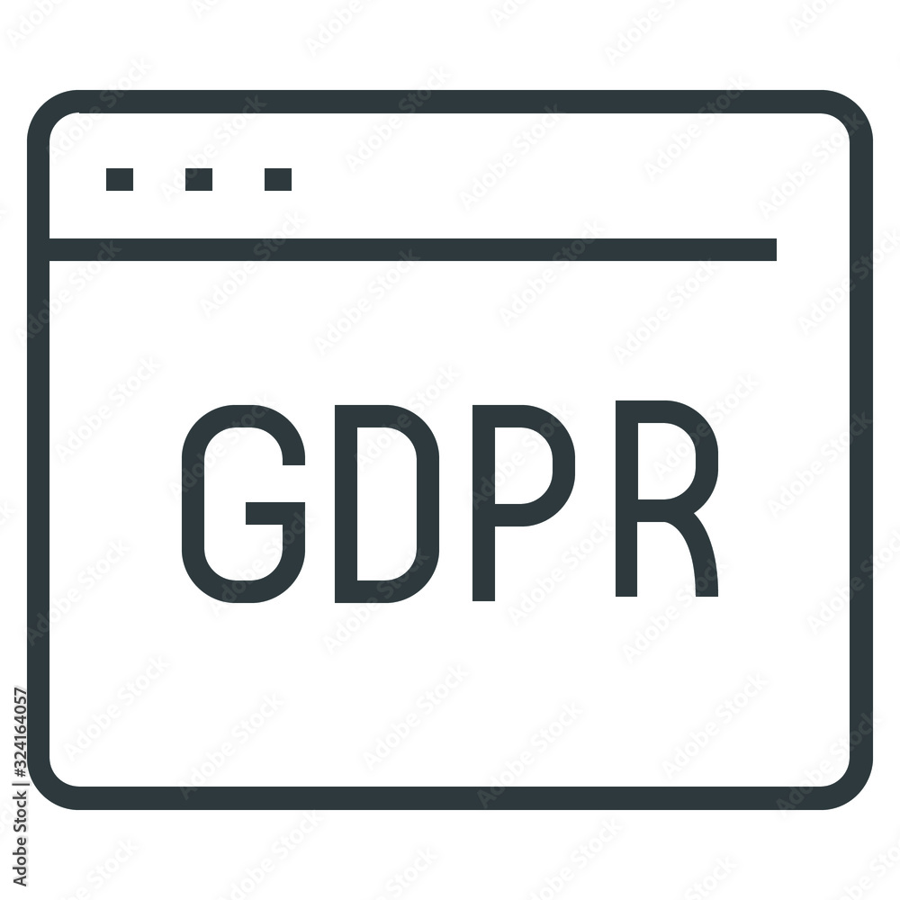General Data Protection Regulation line icon on white background General Data Protection Regulation line icon on white background