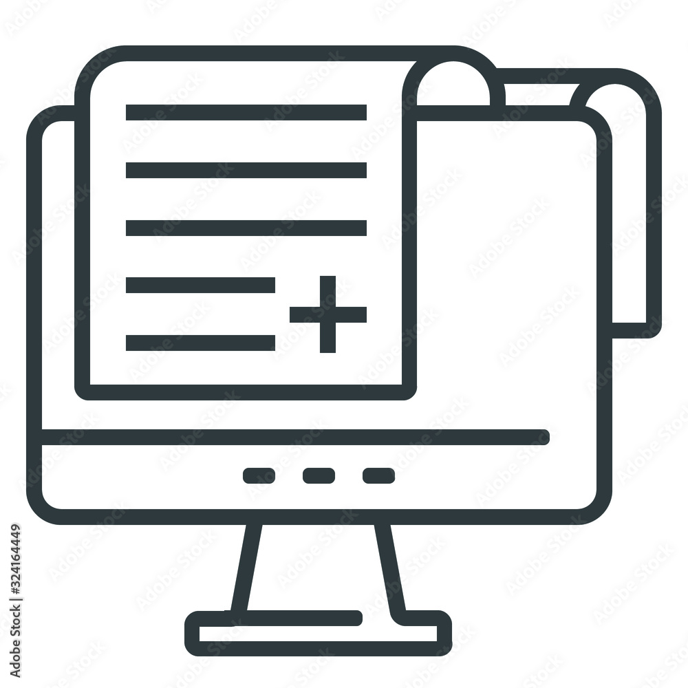 Medical recipe line icon on white background Medical recipe line icon on white background