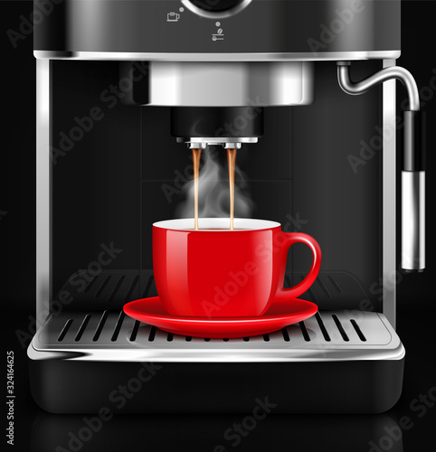 Coffee Machine Realistic Composition