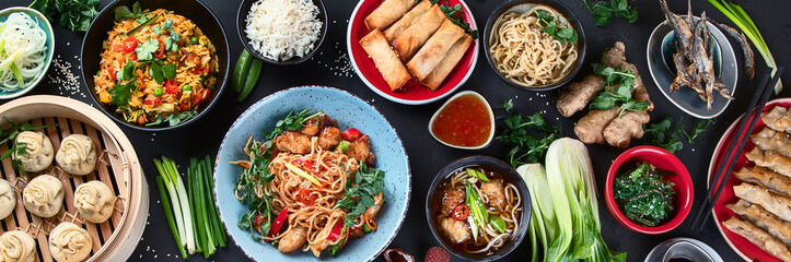 Assorted Chinese food