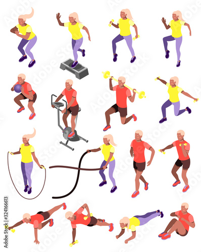 Cardio Activity Isometric Icons