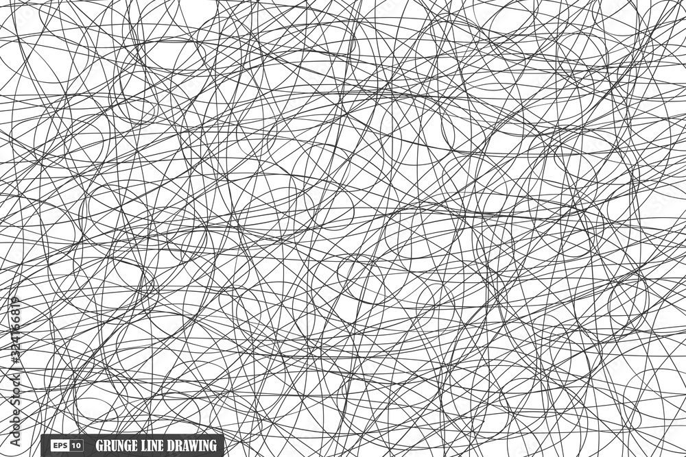 Obraz premium Abstract grunge black line pattern design artwork background. illustration vector eps10