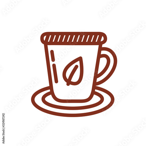 tea mug beverage line style icon