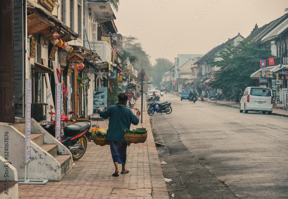 Fototapeta premium Ancient town at early morning