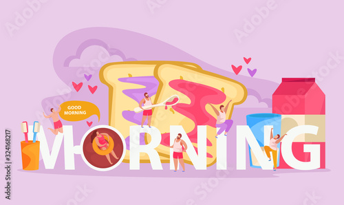 Morning Doodle People Composition