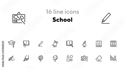 Fotografía School line icon set