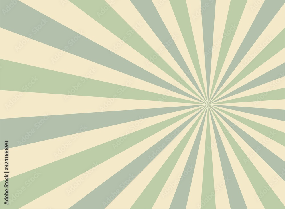 Sunlight wide retro faded background. Pale green and beige color burst background. Sunlight wide retro faded background. Pale green and beige color burst background.