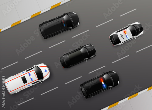 Service Cars Motorway Composition