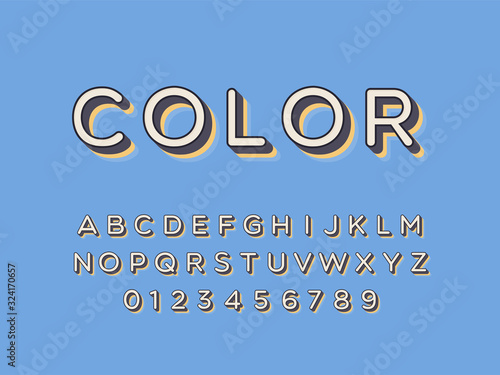 Stylish trendy logotype Retro Bar. 3D colorful Font
