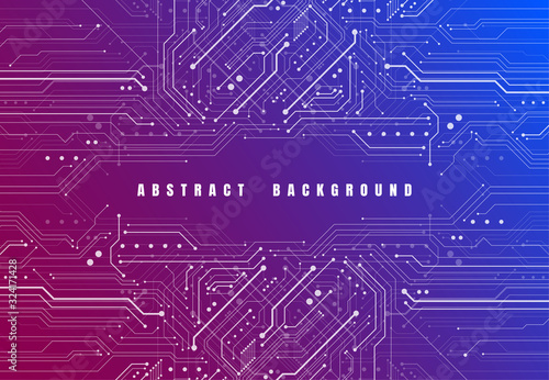 Abstract background with technology circuit board texture. Electronic motherboard illustration. Communication and engineering concept. Vector illustration