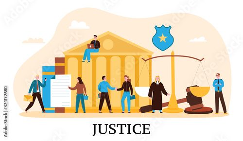 Law Justice Courthouse Composition 