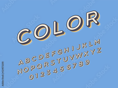 Stylish trendy logotype Retro Bar. 3D colorful Font