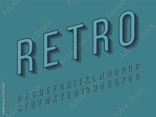 Stylish trendy logotype Retro Bar. 3D colorful Font