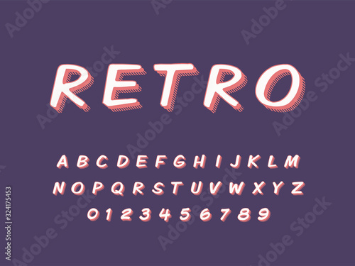 Stylish trendy logotype Retro Bar. 3D colorful Font