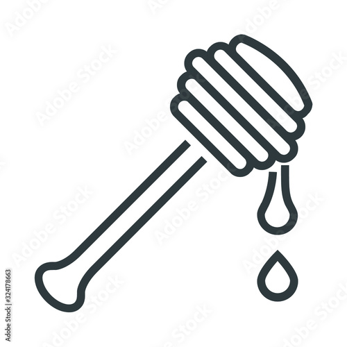 Honey stick line icon on white background