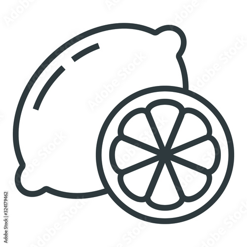 Lemon line icon on white background