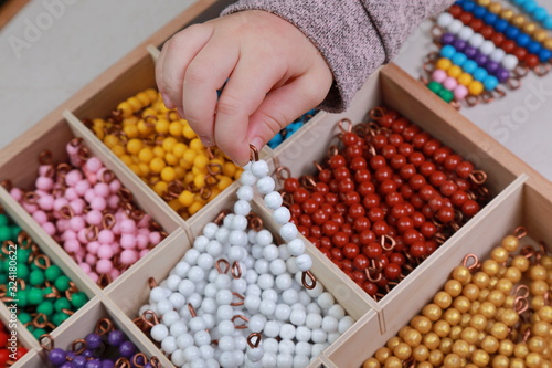 stairs made of colored beads