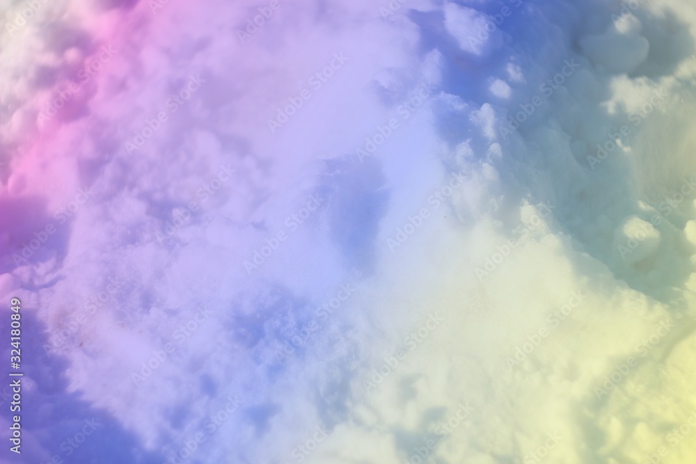 Background for your lettering. Rainbow background in the snow.