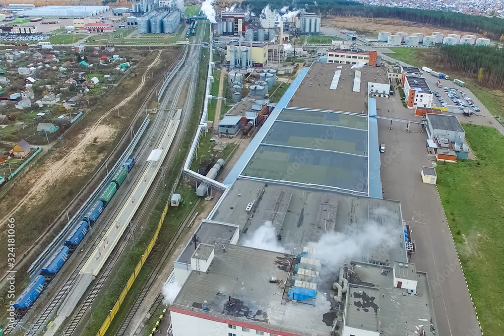 Fototapeta premium Fat plant. Factory for processing fat and oil.