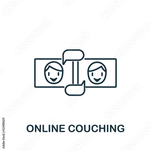 Online Coaching icon from e-learning collection. Simple line element Online Coaching symbol for templates, web design and infographics
