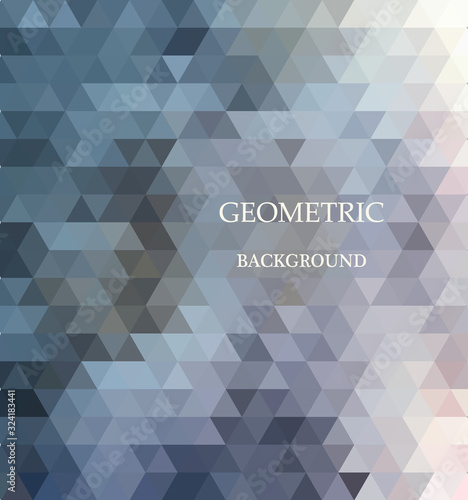Digital triangle pixel mosaic, white and black color, hight key grayscale.