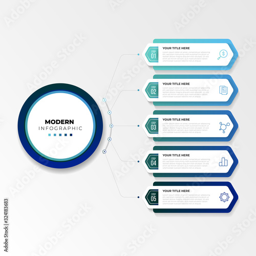 Circle chart infographic template options for presentations.