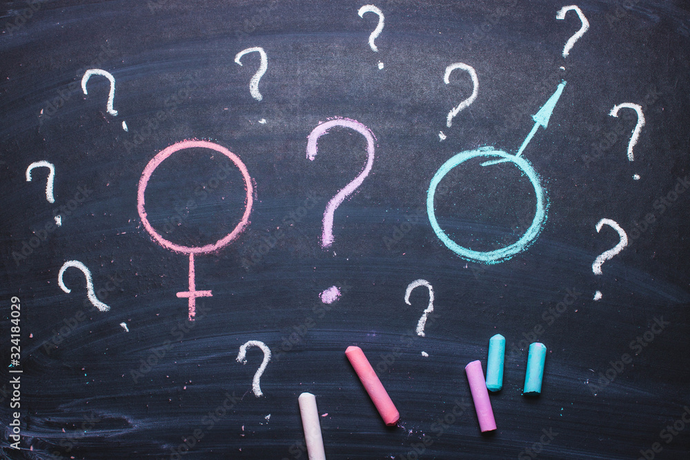 Figures of a man and a woman.The concept , gender,transgender Figures of a man and a woman.The concept , gender,transgender