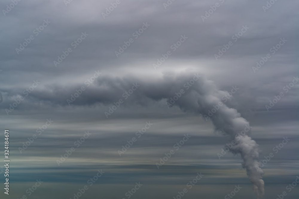 Smoke from pipes of thermal power plant