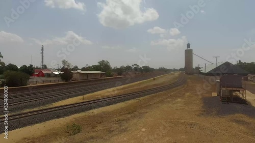 Railway lines in the small country town of Narromine in New South Wales photo