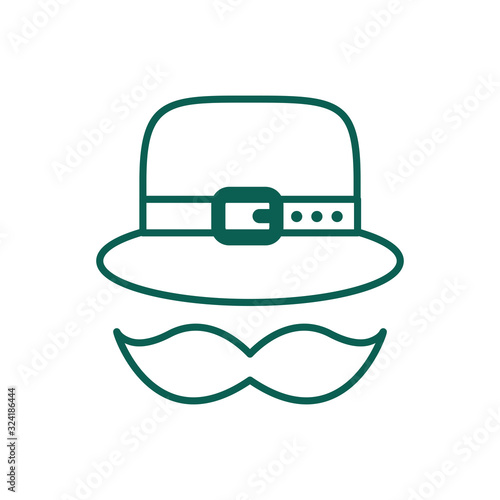 leprechaun hat accessory with mustache line style